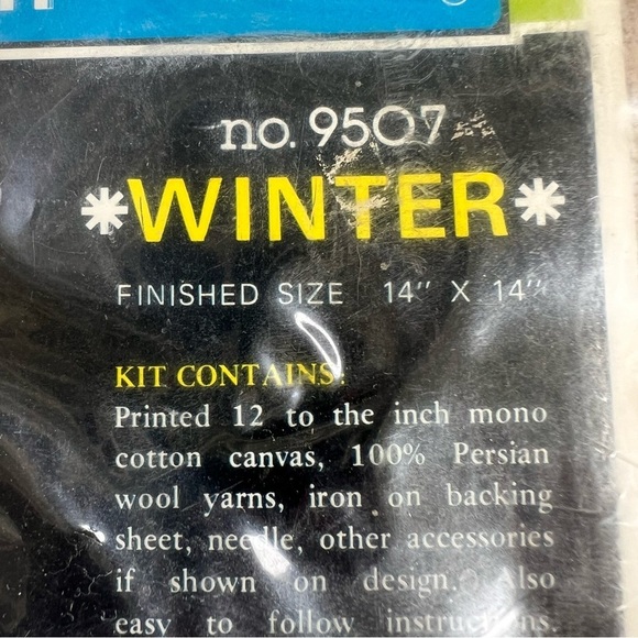 VTG Crown Elegence Long Stitch Needlework Pillow Cover Kit 9507 Winter NOS - Picture 3 of 6